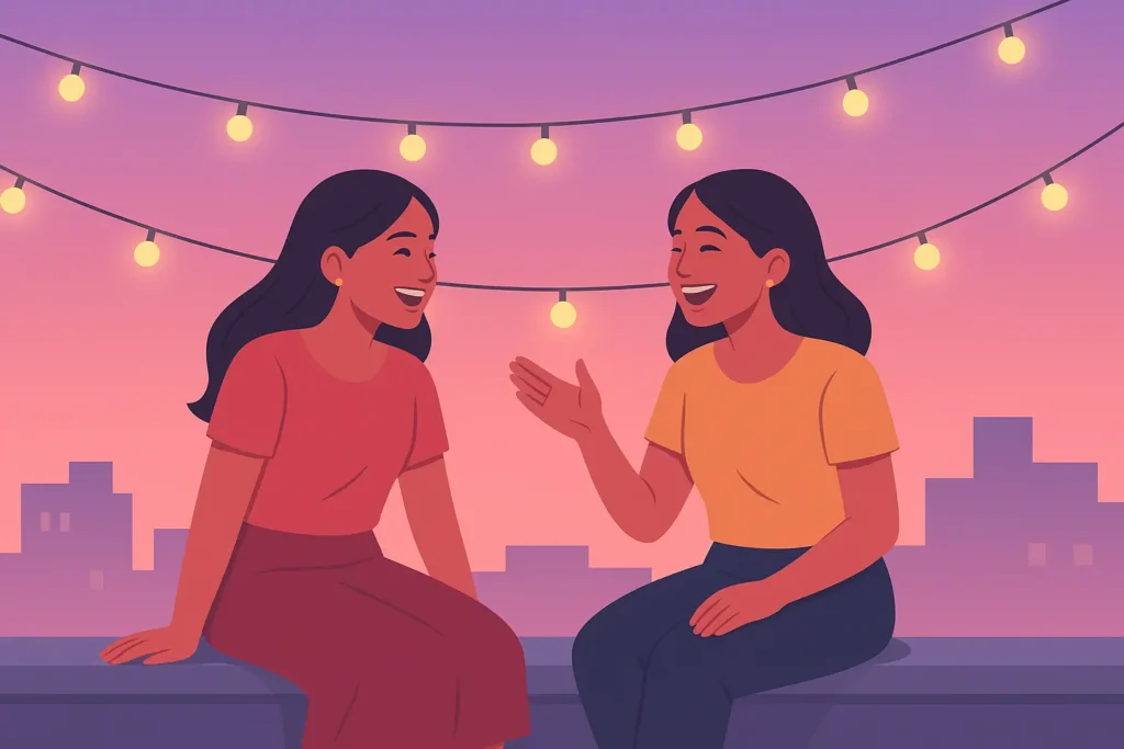 Indian girls talking on rooftop – GirlsTalk.in Indian girls sharing their secret confessions - GirlsTalk.in